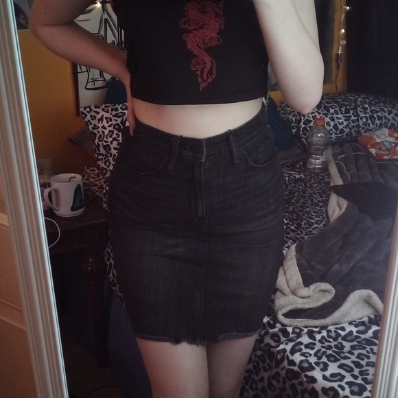 High Waisted Denim Skirt - Picture 1 of 3